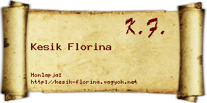 Kesik Florina névjegykártya